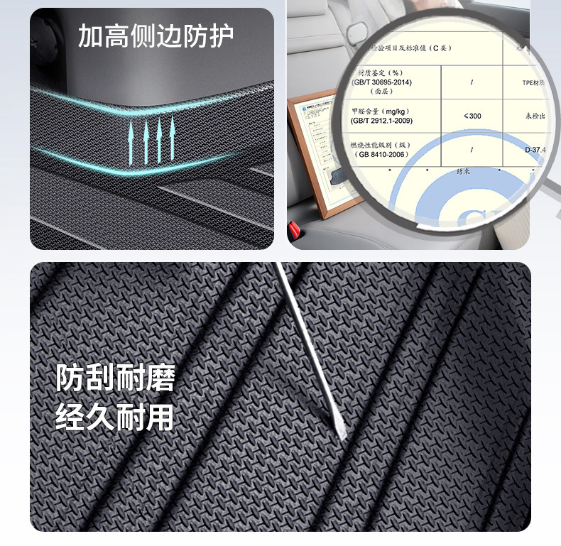 Tpe Full Model Special Car Tpe Rear Trunk Mat Environmentally Friendly High Edge Wear-Resistant Waterproof Full Surround Trunk Mat