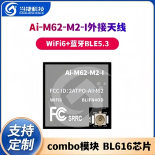 WiFi6 Bluetooth BLE5.3 combo module BL616 chip Ai-M62-M2-I external antenna