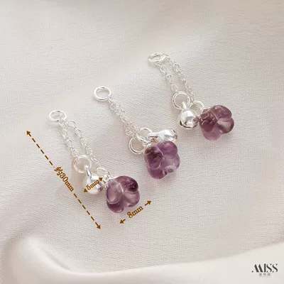 real gold and thick silver, angel, Zərgərlik ara hissələri - silver-natural-amethyst-osmanthus-pendant-1-piece