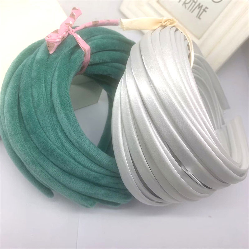 10MM糖果色平背包布加厚头箍 DIY发箍材料发饰配件1cm色丁套布头