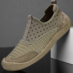 Mesh Shoes for Men, 2024 Summer New Arrival: Breathable Mesh Casual Slip-Ons with Anti-Slip Design and Protective Toe Caps—Perfect for Outdoor Sports and Everyday Wear