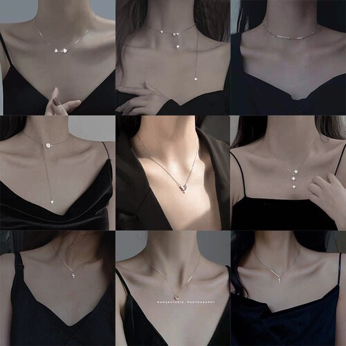 Korean style niche design high-end titanium steel necklace for women, versatile and non-fading hot girl temperament clavicle chain jewelry wholesale
