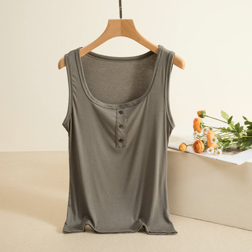 Threaded Strap Bodysuit for Women, Summer Buttoned Non-Slip Outerwear, Versatile, Slimming, White Sleeveless Base Top