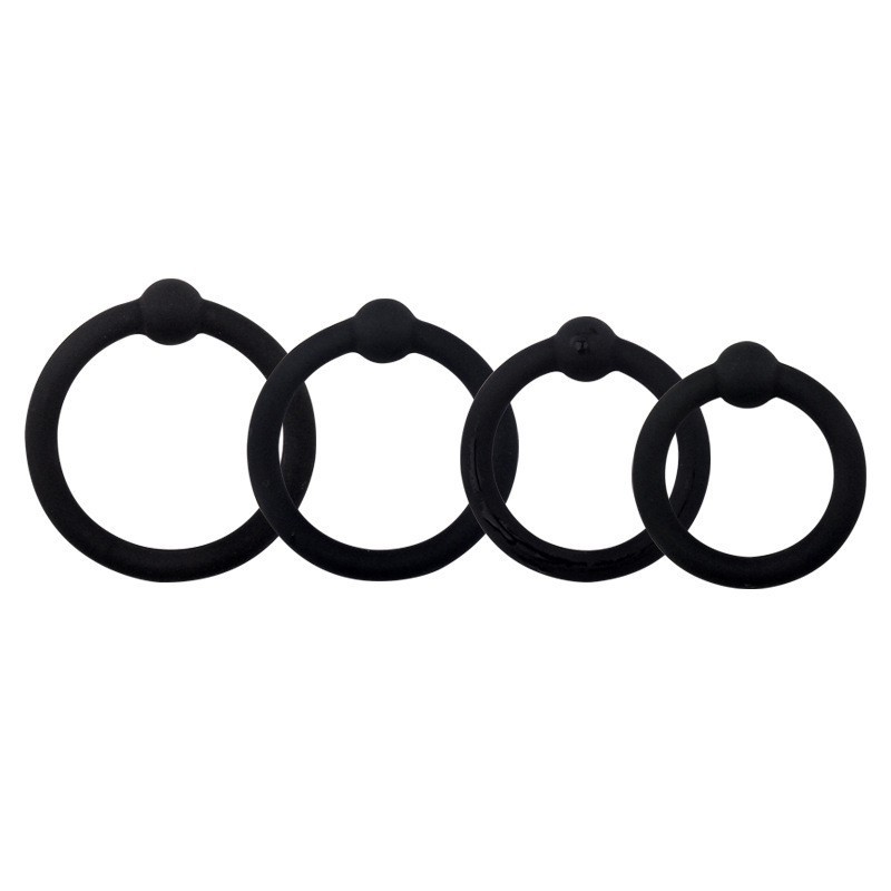 Four-Pack Silicone Penis Rings with Beaded Lock Design for Men — detail image 1