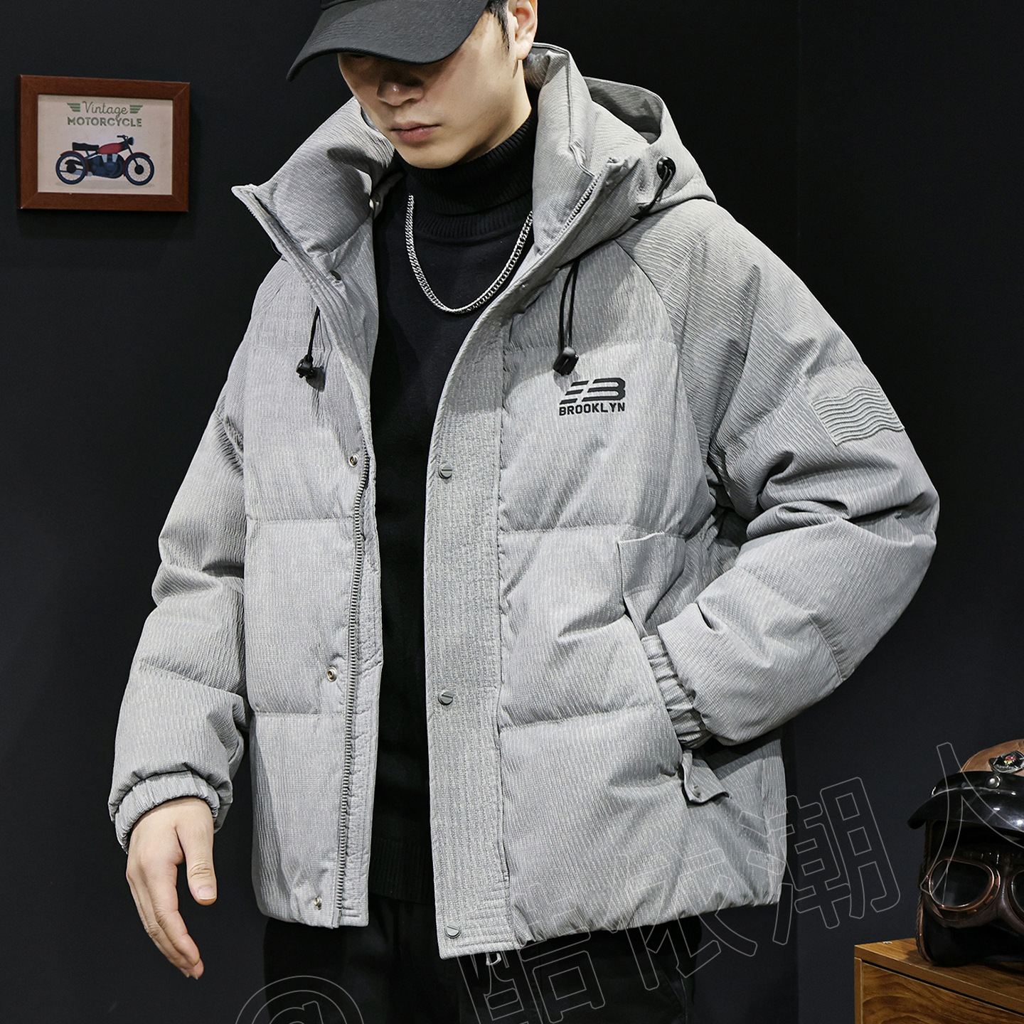 Winter American 90 White Duck down Jacket Men's Hooded 2025 New Warm Trendy Brand Classy Texture Jacket Large Size