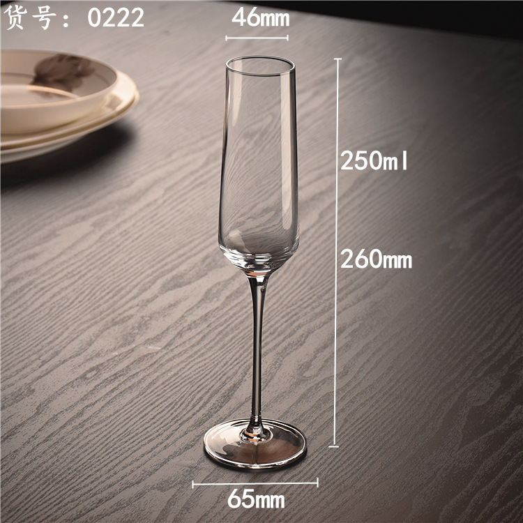 Taza de vidrio de cristal de champán taza de pie alto taza de vino espumante taza de vino caja de regalo set taza de vino taza de champán tulipán taza de pie alto