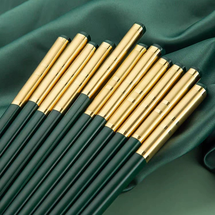 Green Scandinavian metal high quality chopsticks, high-quality style, Nordic style, wholesale