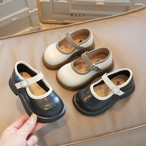 Korean style round toe sweet girls princess shoes, versatile children's small leather shoes, college style single shoes, little girls' shoes for sale on behalf of