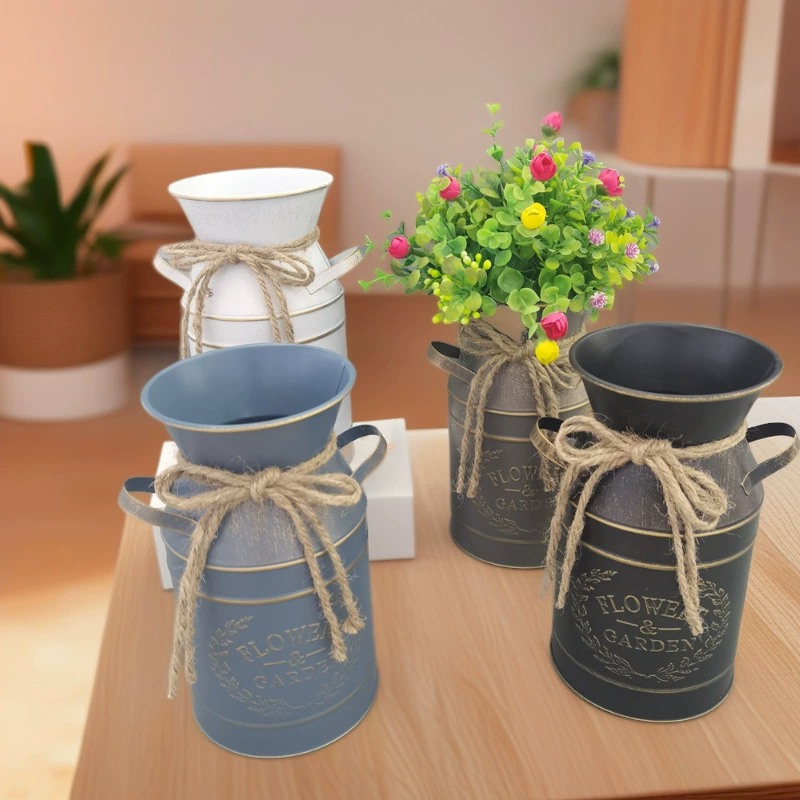 Новая водонепроницаемая ваза в европейском стиле под старину из состаренного железа для декора дома и рабочего стола, 2025 год