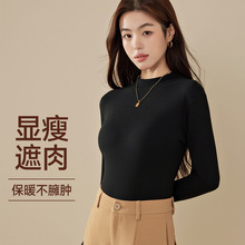半高领打底衫女内搭秋冬轻奢高级感修身显瘦薄款纯色长袖T恤上衣