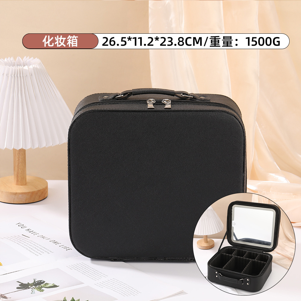 Bolsa de maquillaje espejo LED almacenamiento portátil caja de maquillaje portátil maquillaje caja de almacenamiento de gran capacidad para viajes Otros