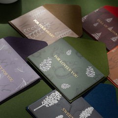 Forest Story Greeting Card, Simple Gold-Embossed Christmas Greeting Card, High-End Birthday Gift & Blessing Card, Foldable Greeting Card Wholesale