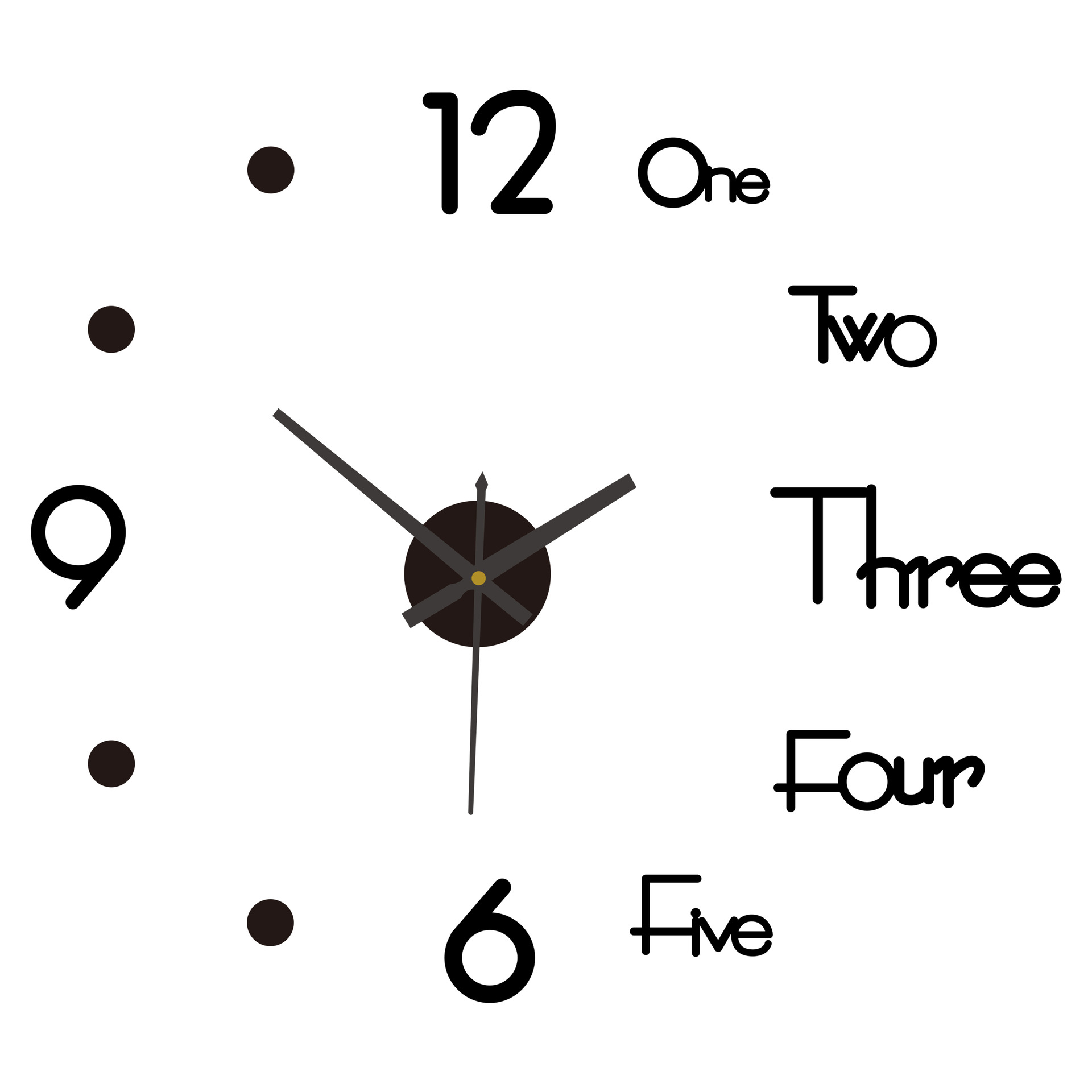 Nórdico creativo luminoso DIY reloj de fondo de la sala de estar gran reloj de pared reloj mudo libre de perforación estéreo etiqueta de la pared reloj