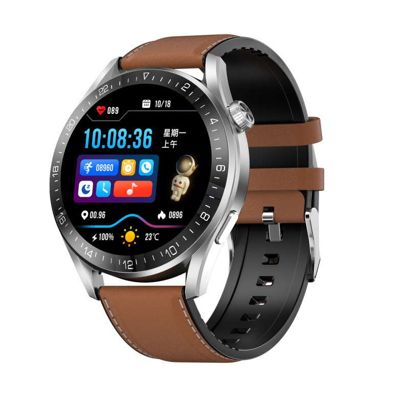 BM09 실버 브라운 가죽 스트랩 (무선 충전)