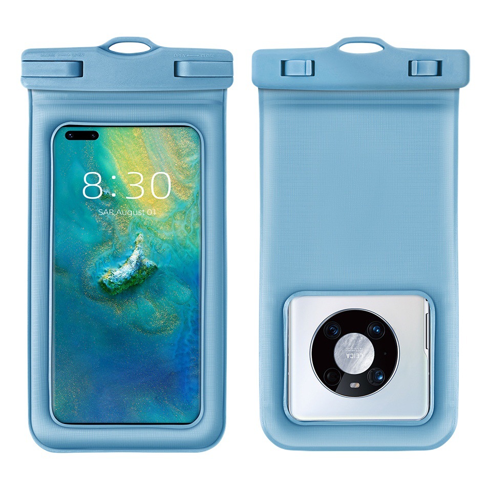 Cross-Border New Double-Layer Sponge Floating Mobile Phone Waterproof Bag Hot Spring Diving Swimming Large Transparent Waterproof Mobile Phone Bag