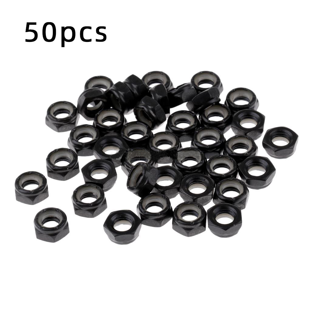 50PCs four-wheel 5/16-24 skateboard side female M8 nut carbon steel surfboard long board Bridge End female lock wheel galvanized