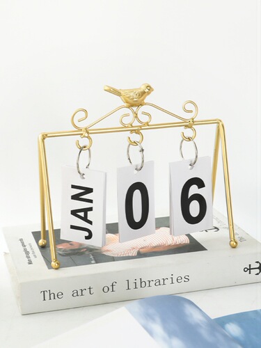 Cross-border simple creative diy birdie iron page flip calendar home decoration office desk decoration ornaments desk calendar
