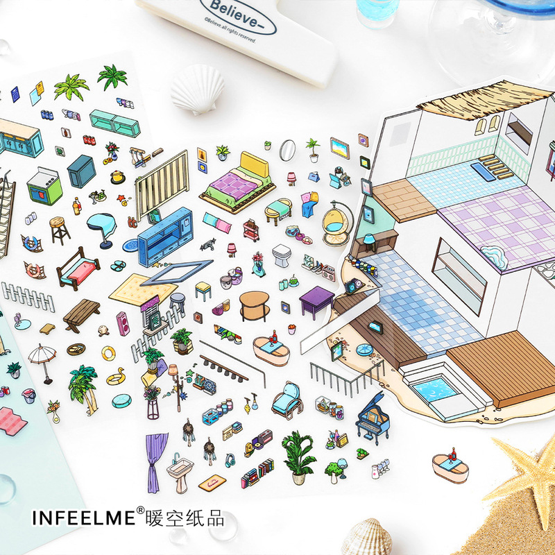 霁旅Infeel.Me我的小屋第十一弹2.5D造景贴纸立体小屋场景装饰|undefined