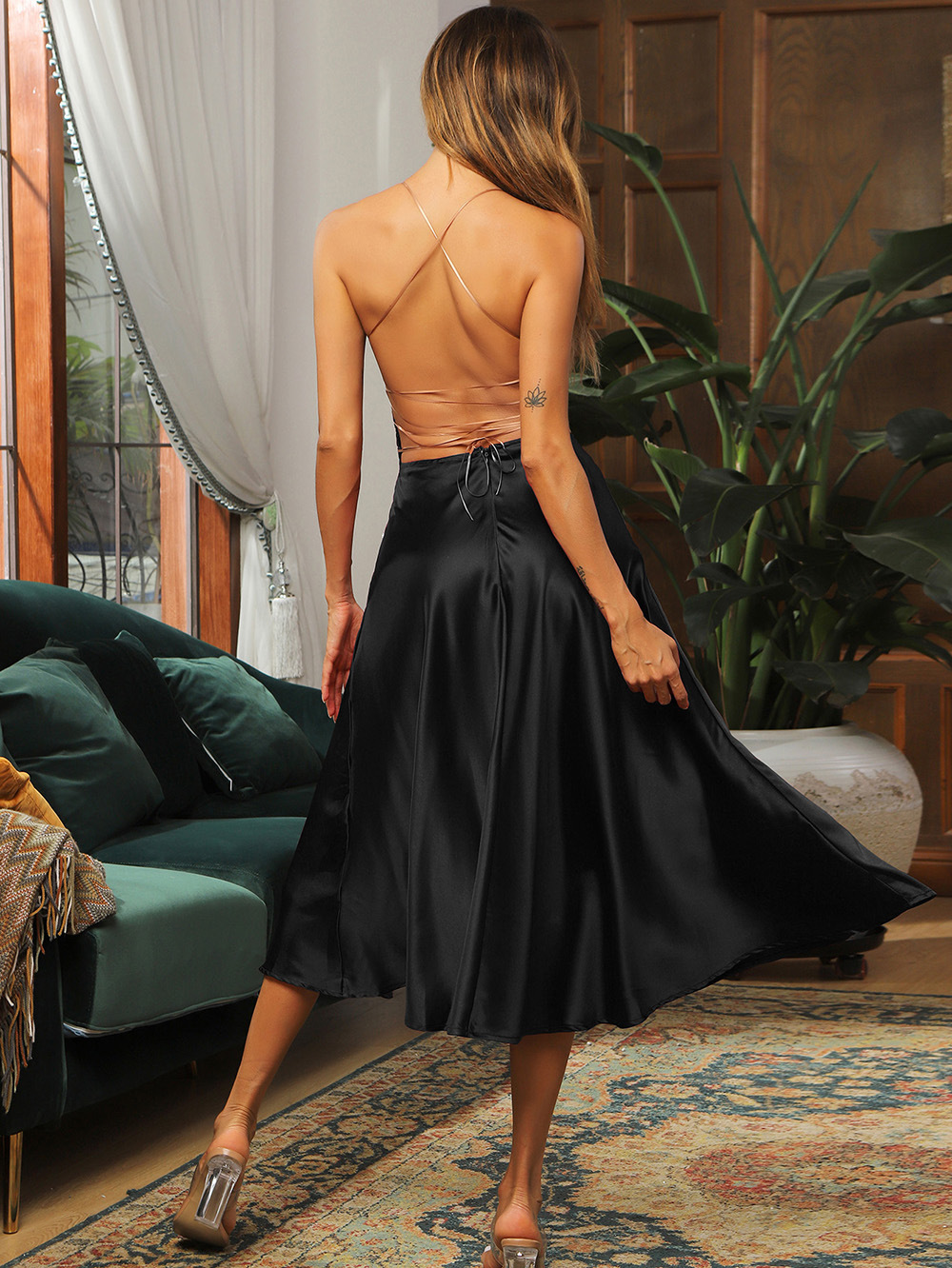 Backless High-Slit Dress