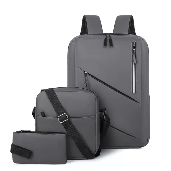 New Cross-Border Backpack for Business Trips, High-Quality European and American Backpacks, Men's Waterproof Computer Bags, Three-Piece School Bags