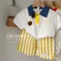 韩国翻领男女宽松裤子
