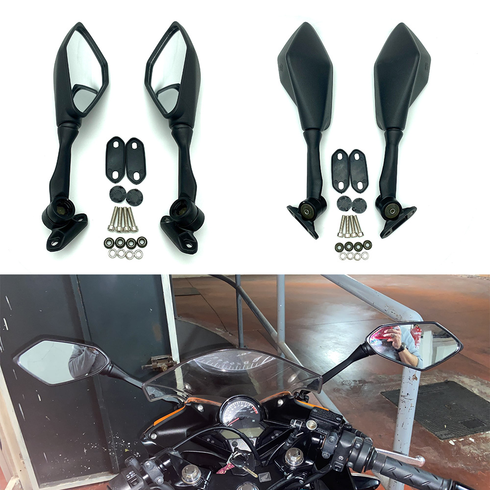 Suitable for Kawasaki Ninja250 300 Zx6R Motorcycle Sports Car Modified Rearview Mirror Reversing Mirror Reflector
