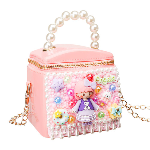 Creative Children's Makeup Bag Handbag DIY Material Pack Cream Adhesive Jewelry Box Gift for Nuo Xiaobei