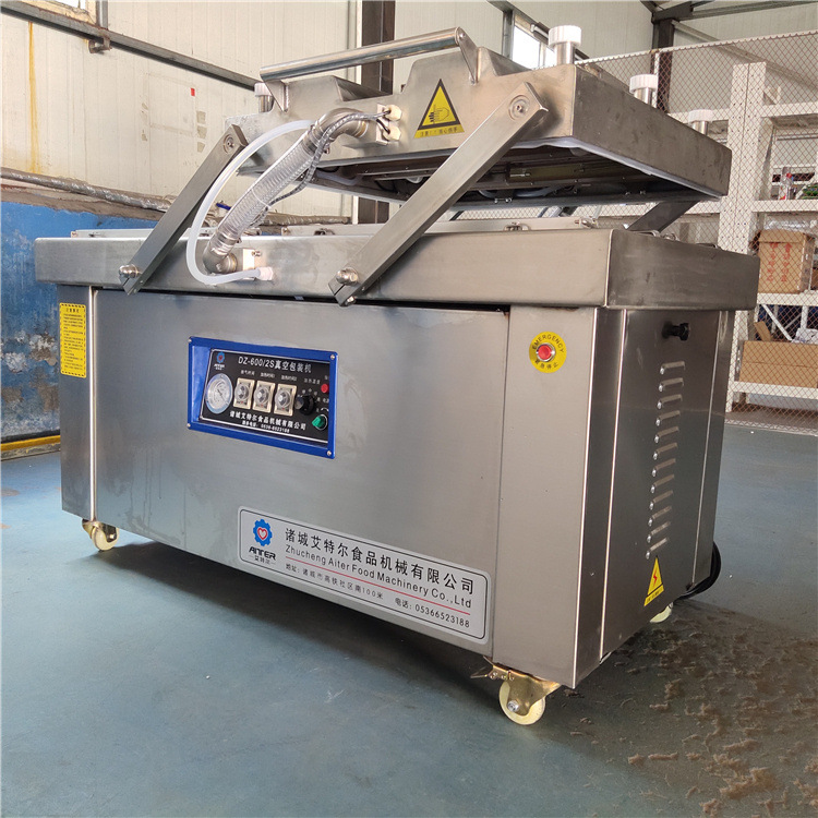 500双室双封自动肉砖真空包装机 潍坊食品机械厂家供应真空包装机