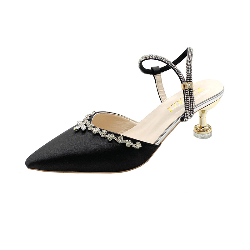 Frühling/Sommer: Hochhackige Riemchensandalen mit Strasssteinen, spitzer Zehenpartie und mittelhohem Stilettoabsatz im koreanischen Stil für Damen – sofort lieferbar_voghion.com