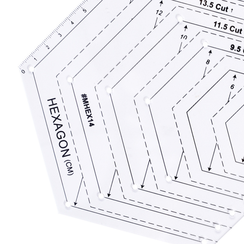 Regla de patchwork Regla de patchwork hexagonal americana Regla de acolchado hexagonal