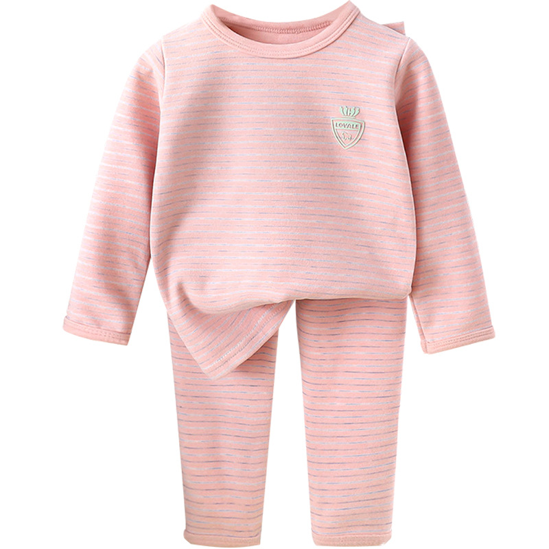 Otoño y invierno nuevo conjunto de ropa interior para niños 2025 de terciopelo caliente bebé chaqueta de otoño pantalones de otoño ropa infantil para niñas