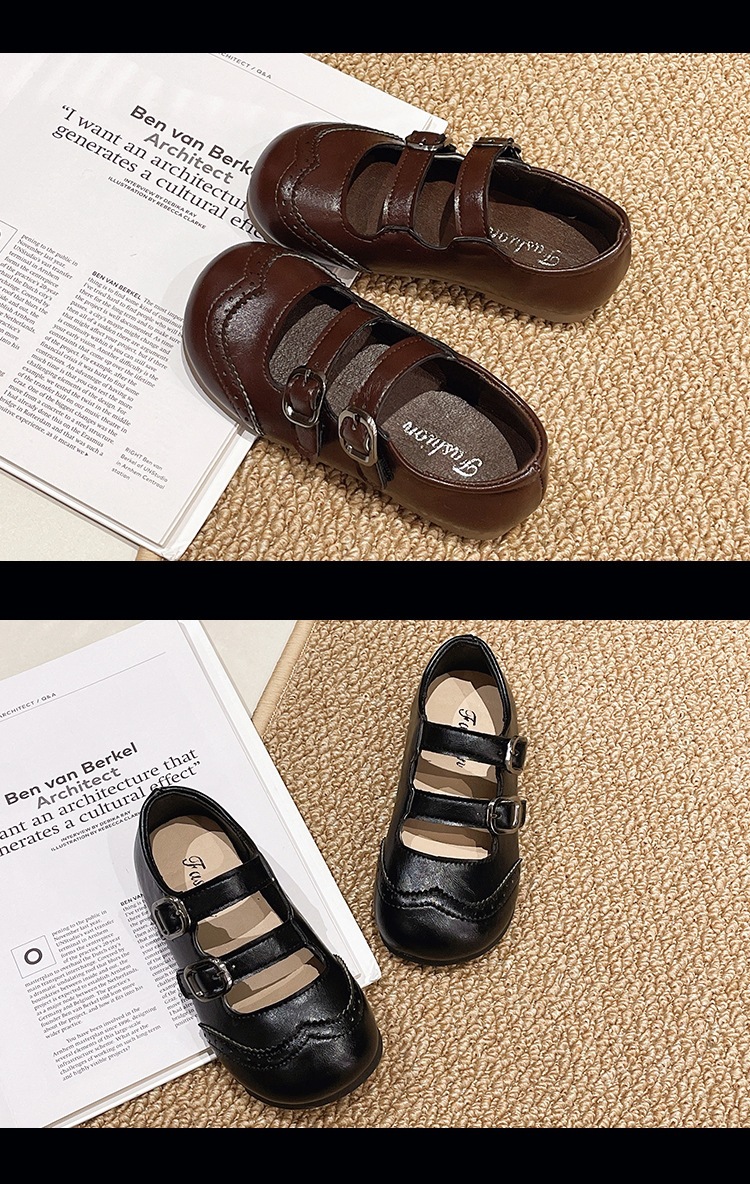 Mädchen Mary Jane Ballerinas Aus Lederimitat Mit Schleife_voghion.com