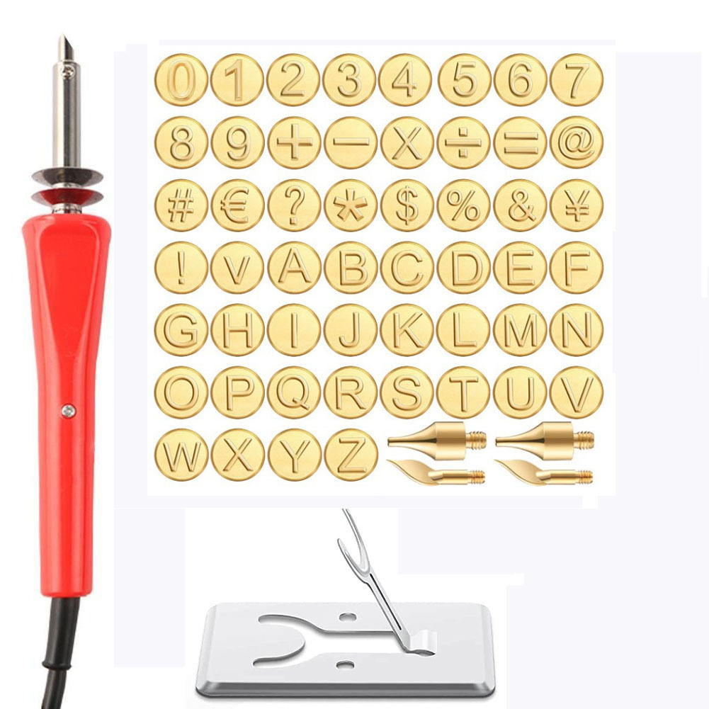 外贸 58件雕刻烙铁套件  字母和数字画笔电烙铁 电刻笔美规 欧规