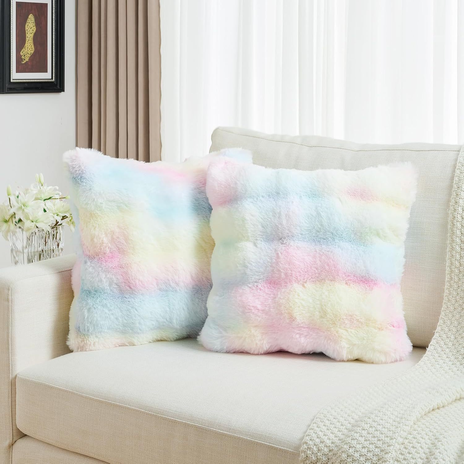 Amazon espuma almohada de peluche simple lujo ligero negro y blanco retro almohada de peluche conejo sofá cojín funda de almohada