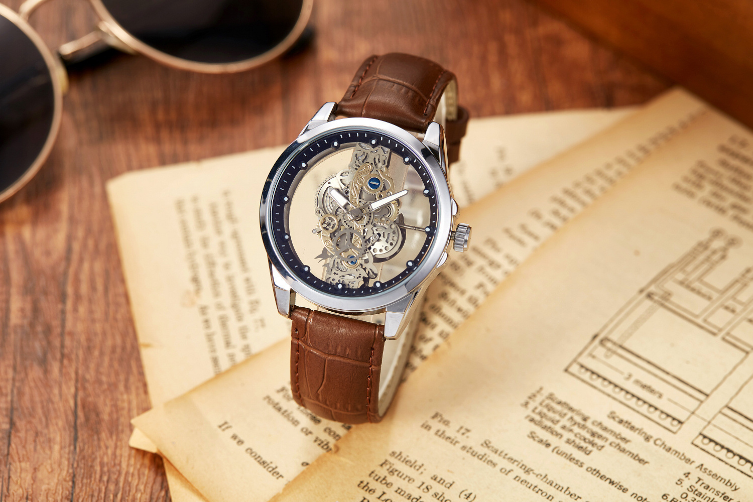 Automatic Mechanical Watch For Men Double Sided Skeleton Design_voghion.com