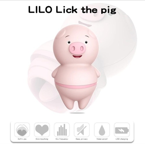 LILO Tongue Licking Piggy: Variable-Speed Vibrating Tongue-Sucking Dildo Masturbation Device — Adult Erotic Sex Toy