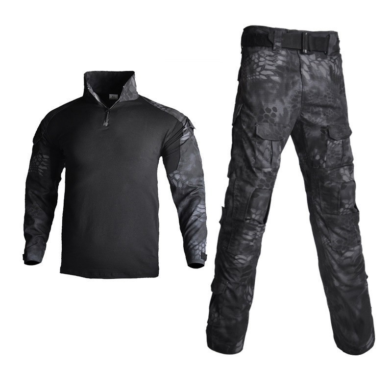 Traje Táctico de Camuflaje de Mezcla de Algodón, Transpirable y Resistente al Desgaste, para Entrenamiento