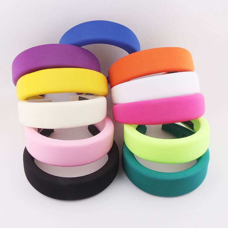 135g Weight Headwear Classification Travel Occasion Plaid Pattern Women'S Gender Rose Red, White, Pink, Purple, Green, Fluorescent Green, Blue, Yellow, Black Color Fashion Multicolor Milk Silk Sponge Headband 无