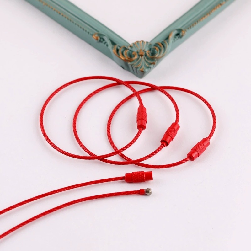 カラースプレーペイントワイヤーリング回転ネジキーリング diy タグバッグキーホルダーストラップジュエリーアクセサリー|undefined