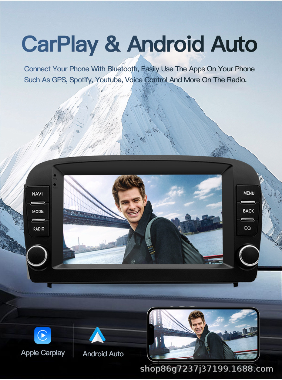 Suitable for 01-11 Mercedes SL R230 7inch Universal Android Car Navigation with Integrated Reverse Camera and Carplay