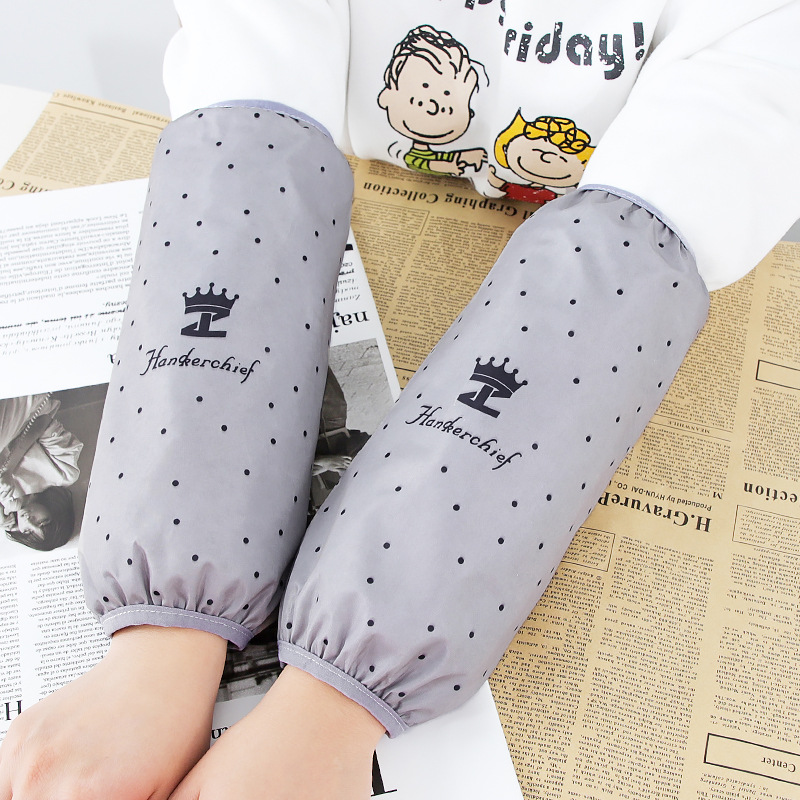 Cabeza de manga de manga impermeable y a prueba de aceite para mujer de otoño e invierno extra, limpieza de cocina, manga de dibujos animados