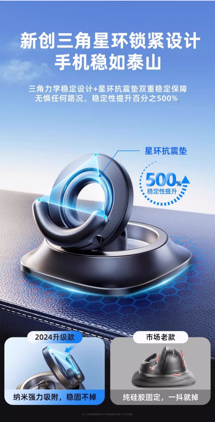 Hot-selling car phone holder, center console dashboard mount, rotatable and foldable car navigation bracket, factory direct sales