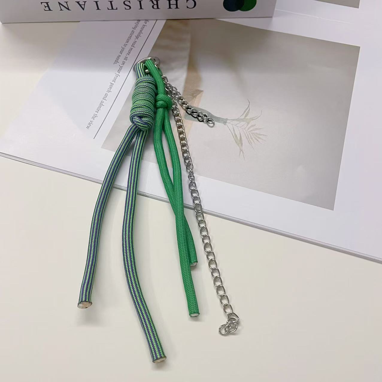 녹색 줄무늬 밧줄