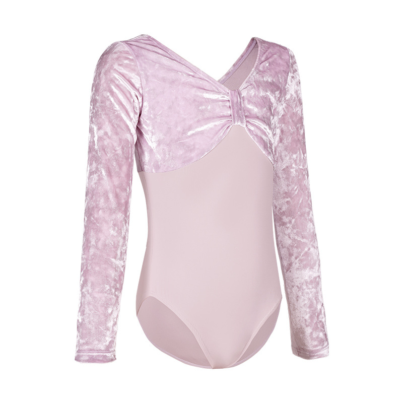 Ropa de baile Ropa de ballet de manga larga de otoño e invierno para niñas y niños Ropa de entrenamiento de terciopelo nuevo traje de baile chino para niños