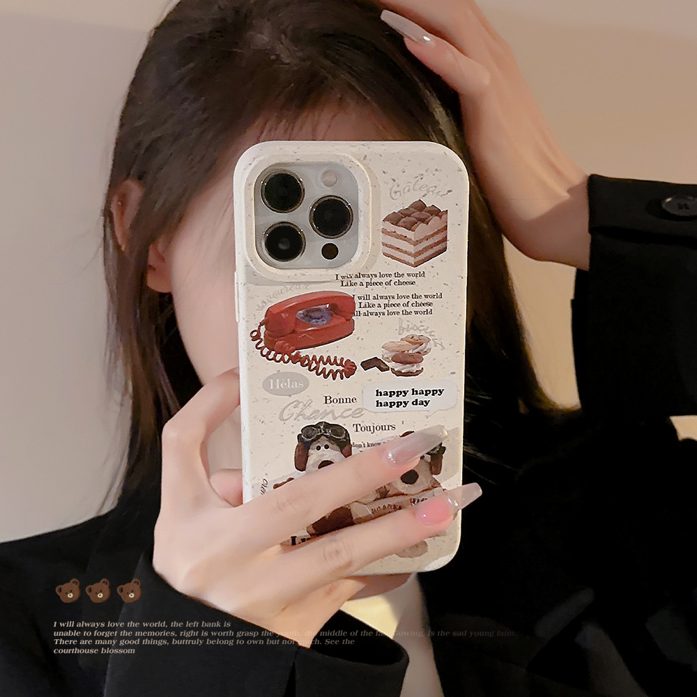 Funda para teléfono retro con diseño de perro, compatible con iPhone 17 Pro Max, iPhone 15, acabado mate para iPhone 13, a prueba de golpes para iPhone 16, suave para iPhone X