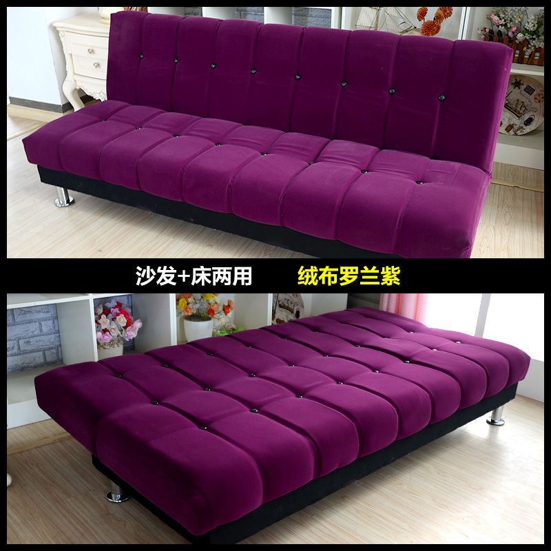 公寓客厅北欧油蜡PU皮革出租房三人小户型理发店可折叠两用沙发床|undefined