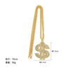 Retro accessory, chain hip-hop style, necklace suitable for men and women, pendant, European style