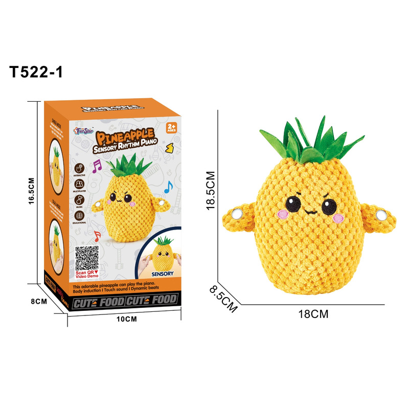 Human body sensor pineapple rhythm piano cross-border plush toy doll Amazon TK children's toy