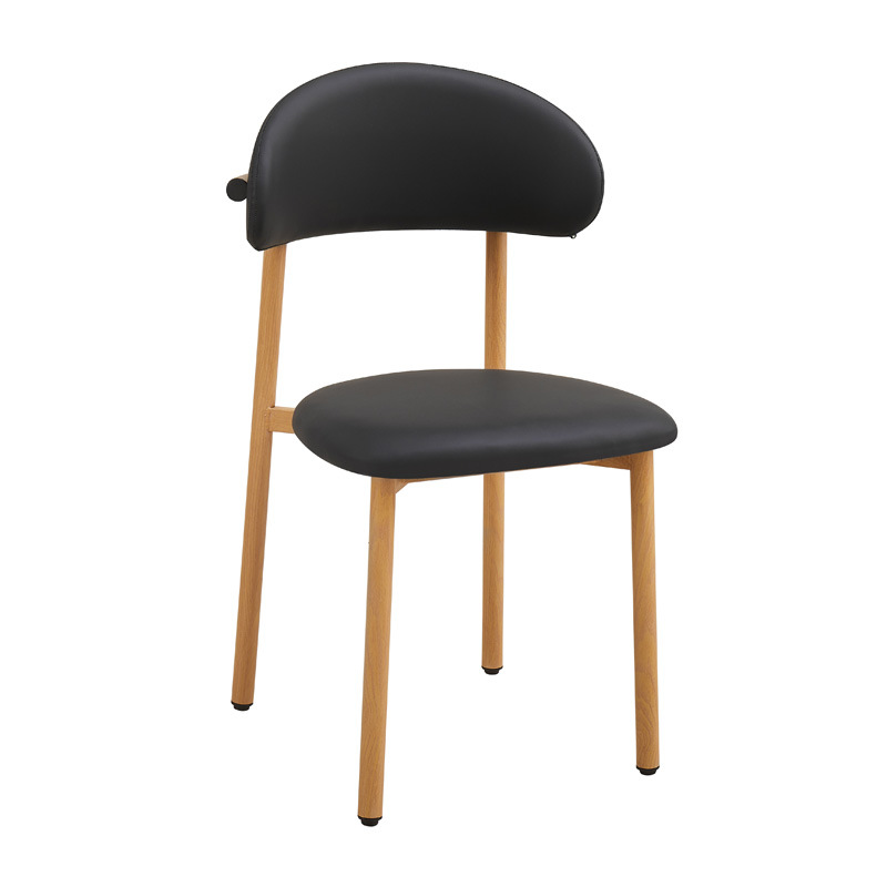 Silla de comedor de lujo ligero, cojín de cuero para el hogar, silla de ocio, silla de recepción de hotel, silla de banquete comercial, silla de comedor