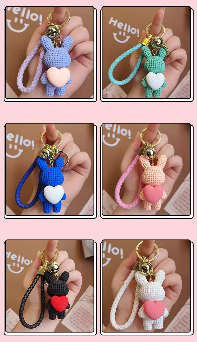 Cartoon Style Rabbit Resin Metal Womenu0027S Keychain 1 Piece